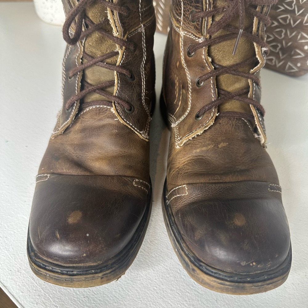 Bed|Stu Men's Distressed Leather Lace-Up Boots Size 10 - Picture 3 of 9